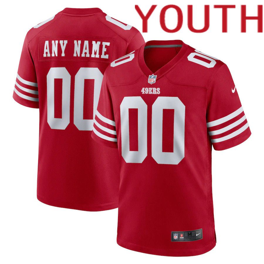Youth San Francisco 49ers Nike Scarlet Game Custom NFL Jersey->youth nfl jersey->Youth Jersey